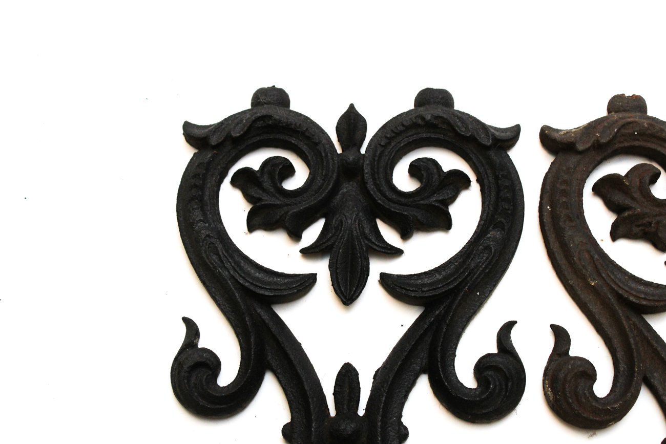 Set of Four Architectural Salvage Metalware Plaques