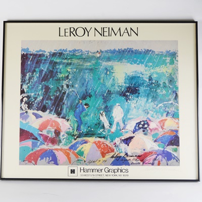 "Arnie In the Rain" Poster Print After LeRoy Neiman