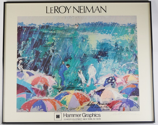 "Arnie In the Rain" Poster Print After LeRoy Neiman