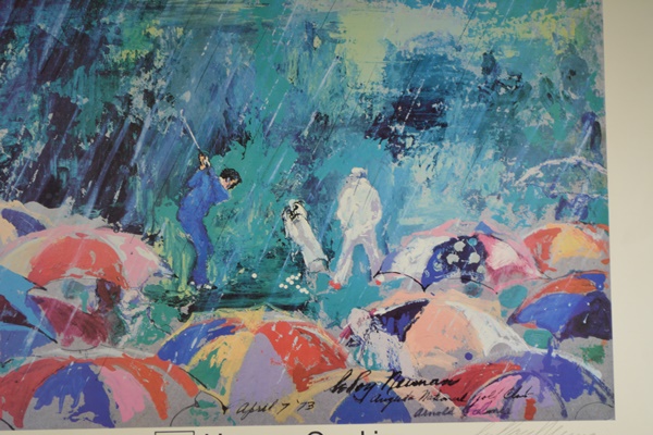 "Arnie In the Rain" Poster Print After LeRoy Neiman