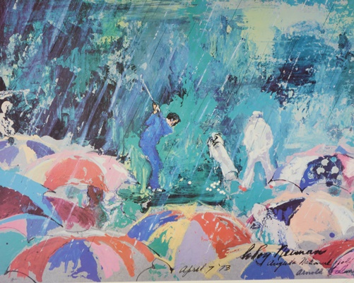 "Arnie In the Rain" Poster Print After LeRoy Neiman