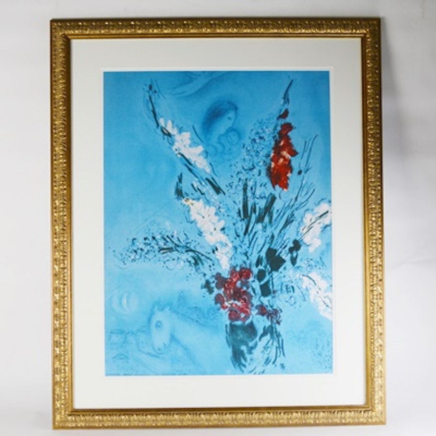 Offset Lithograph "The Gladiolus" After Marc Chagall