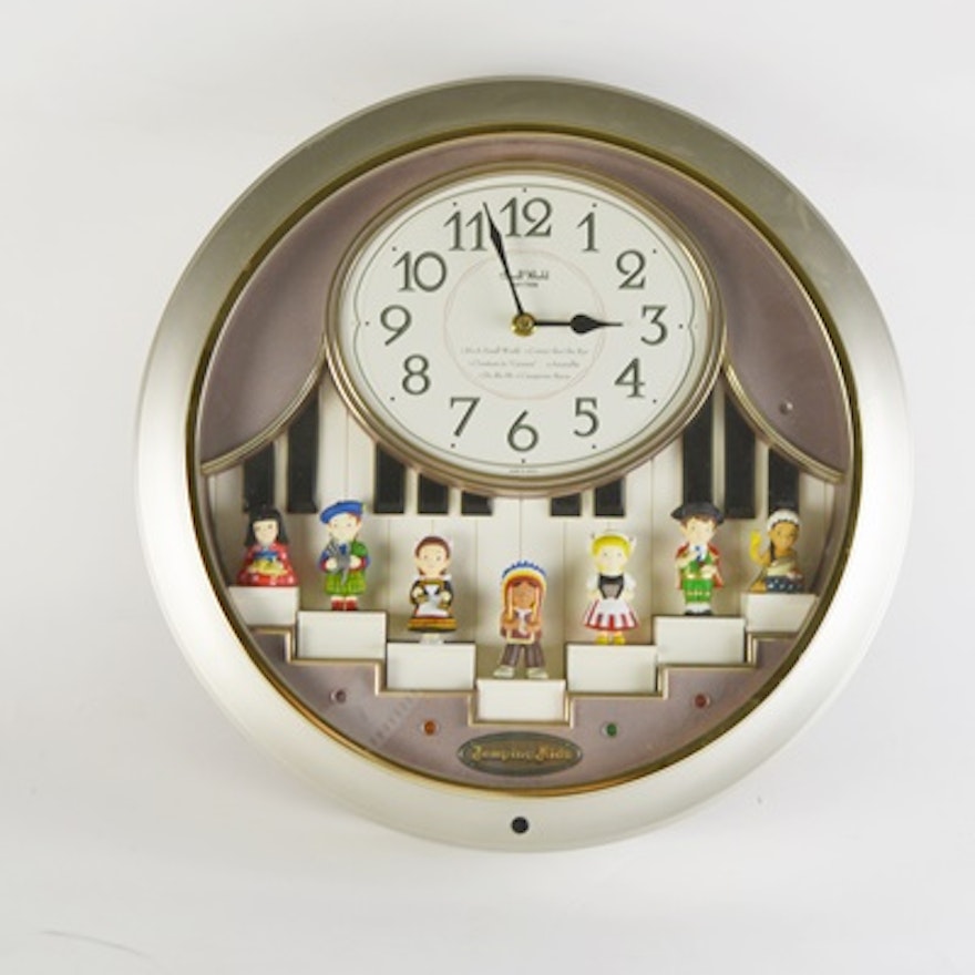 Rhythm "Small World" Jumping Kids Wall Clock