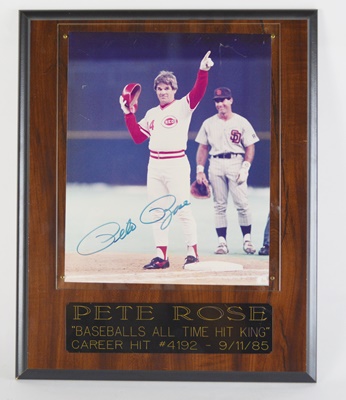 Pete Rose Signed "Baseballs All Time Hit King" Framed Photograph