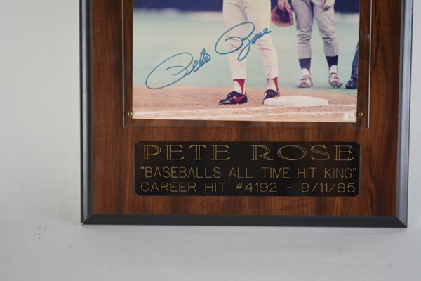Pete Rose Signed "Baseballs All Time Hit King" Framed Photograph