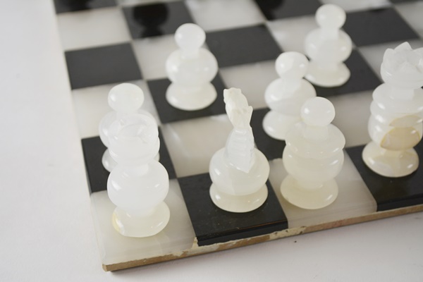 Black and White Marble Chess Set