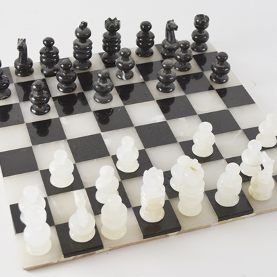 Black and White Marble Chess Set