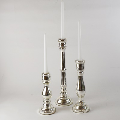 Mercury Glass Candlesticks