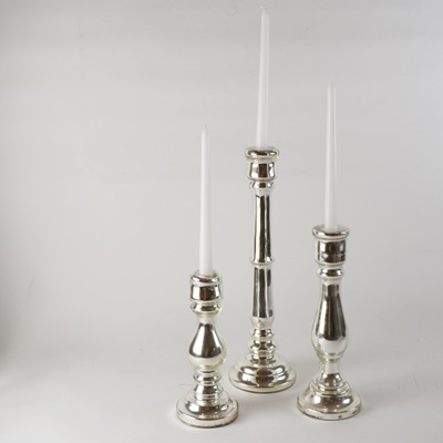 Mercury Glass Candlesticks