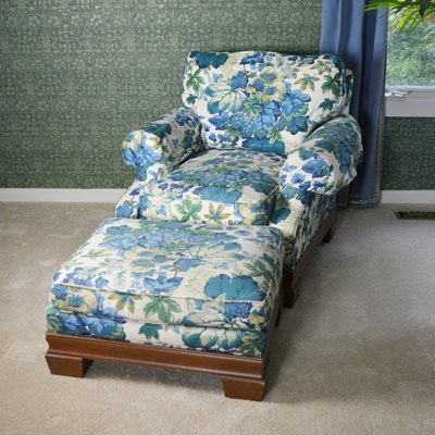 Stanford Furniture Leaf Upholstered Armchair and Ottoman