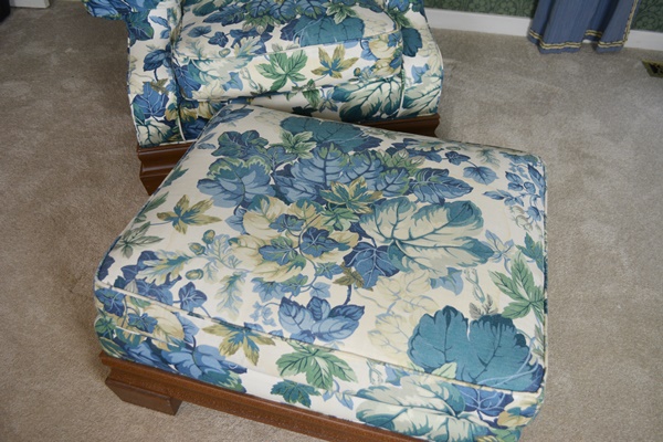 Stanford Furniture Leaf Upholstered Armchair and Ottoman