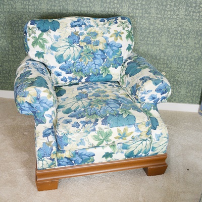 Stanford Furniture Leaf Upholstered Armchair and Ottoman