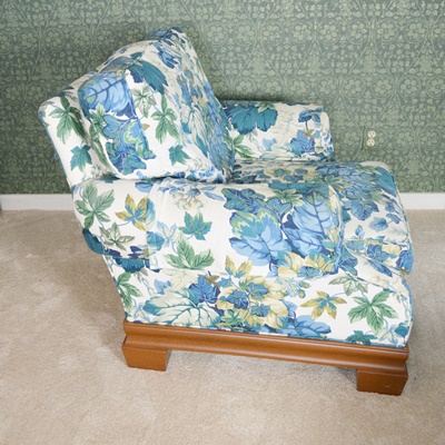 Stanford Furniture Leaf Upholstered Armchair and Ottoman