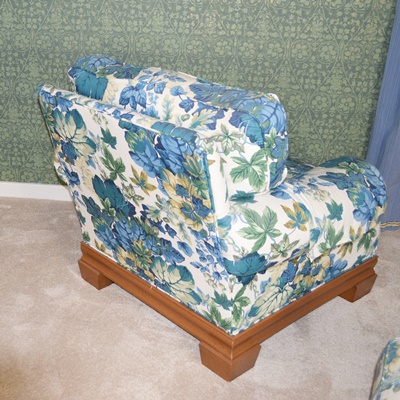 Stanford Furniture Leaf Upholstered Armchair and Ottoman