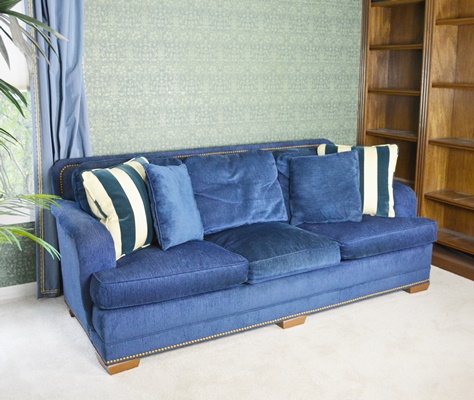 Stanford Furniture Navy Upholstered Sofa