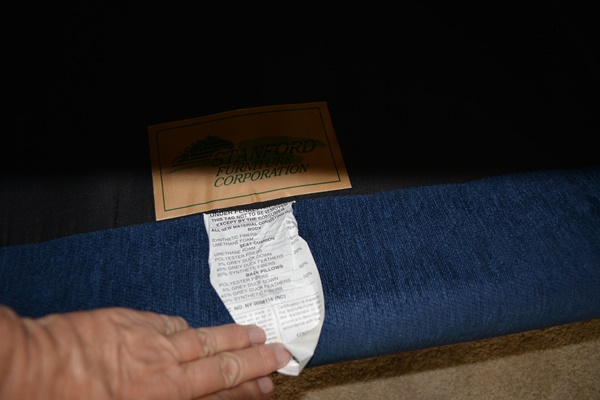 Stanford Furniture Navy Upholstered Sofa