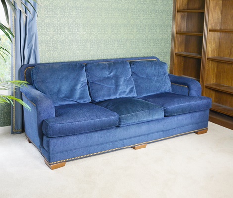 Stanford Furniture Navy Upholstered Sofa