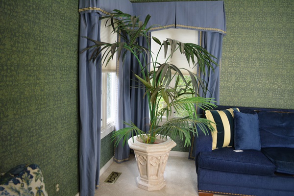 Faux Palm and Octagonal Resin Planter