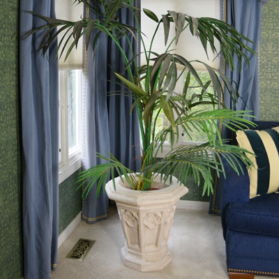 Faux Palm and Octagonal Resin Planter