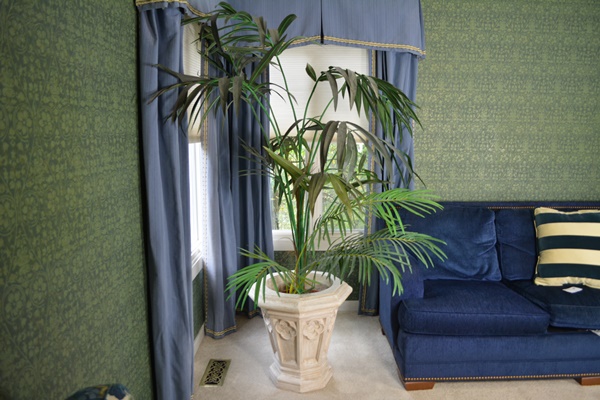 Faux Palm and Octagonal Resin Planter