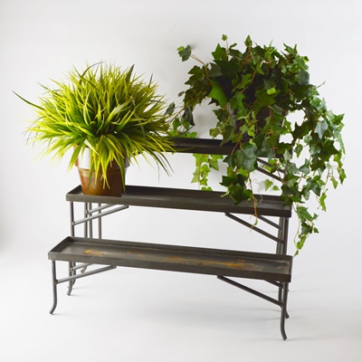 Metal Plant Stands and Faux Plants