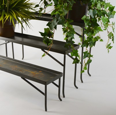 Metal Plant Stands and Faux Plants