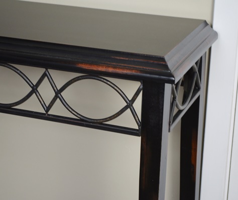 Distressed Black Wood Console Table
