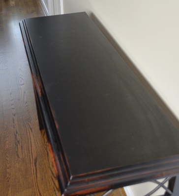 Distressed Black Wood Console Table