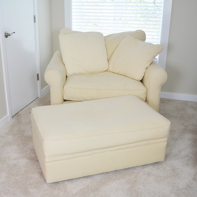 Alexvale Buttery-Yellow Chair and Ottoman