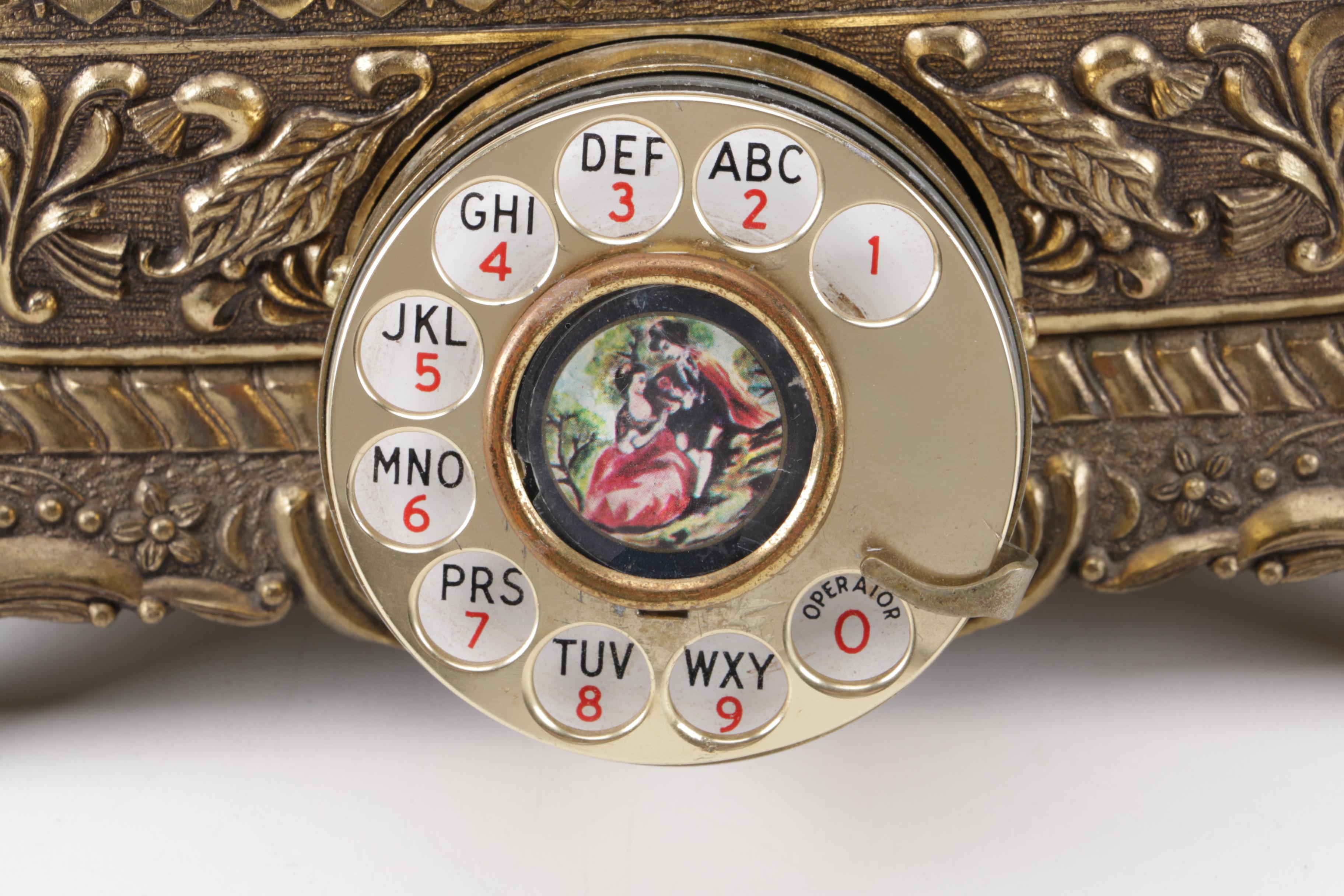 Brass Tone Rotary Telephone