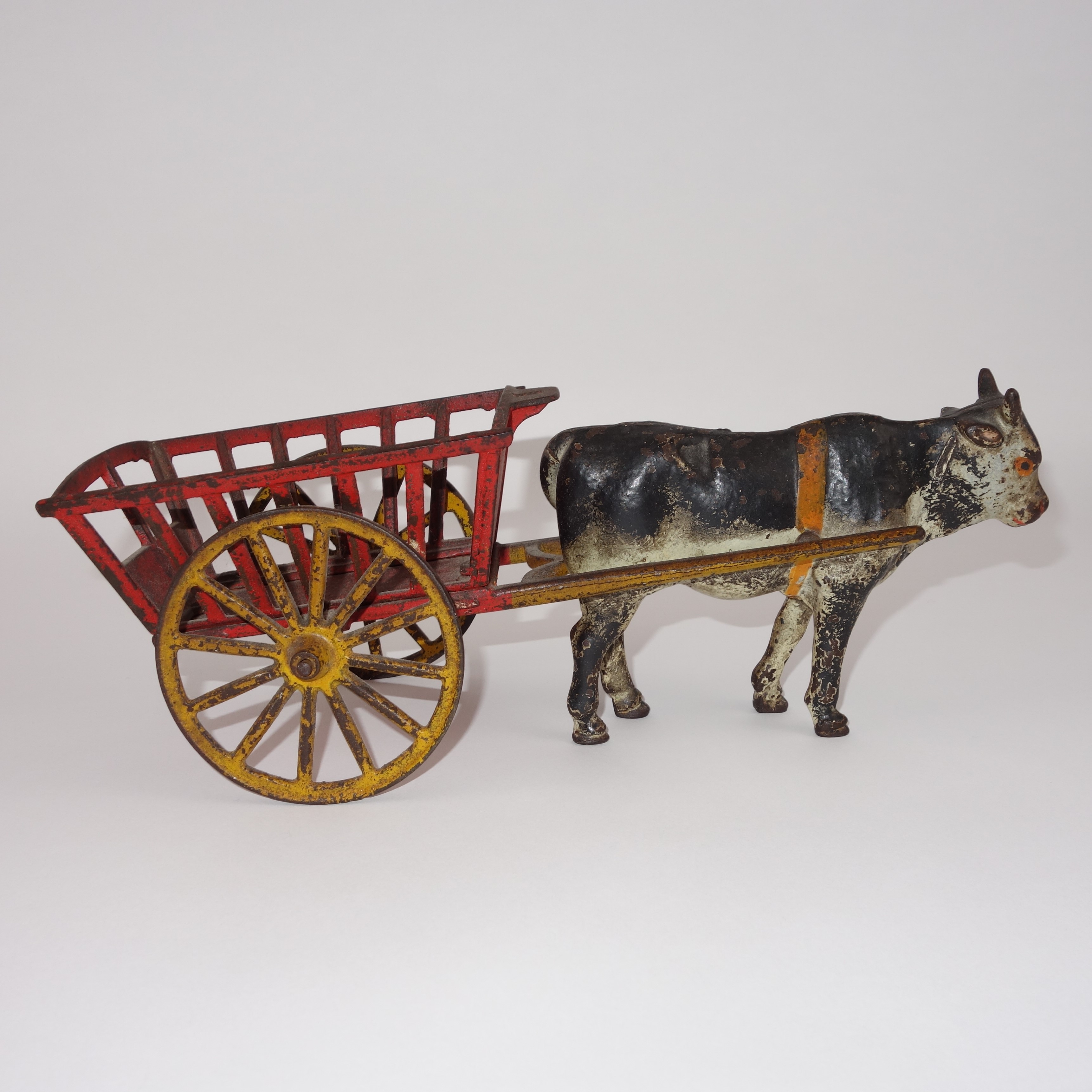 Antique Cast Iron Cow Pulling Cart