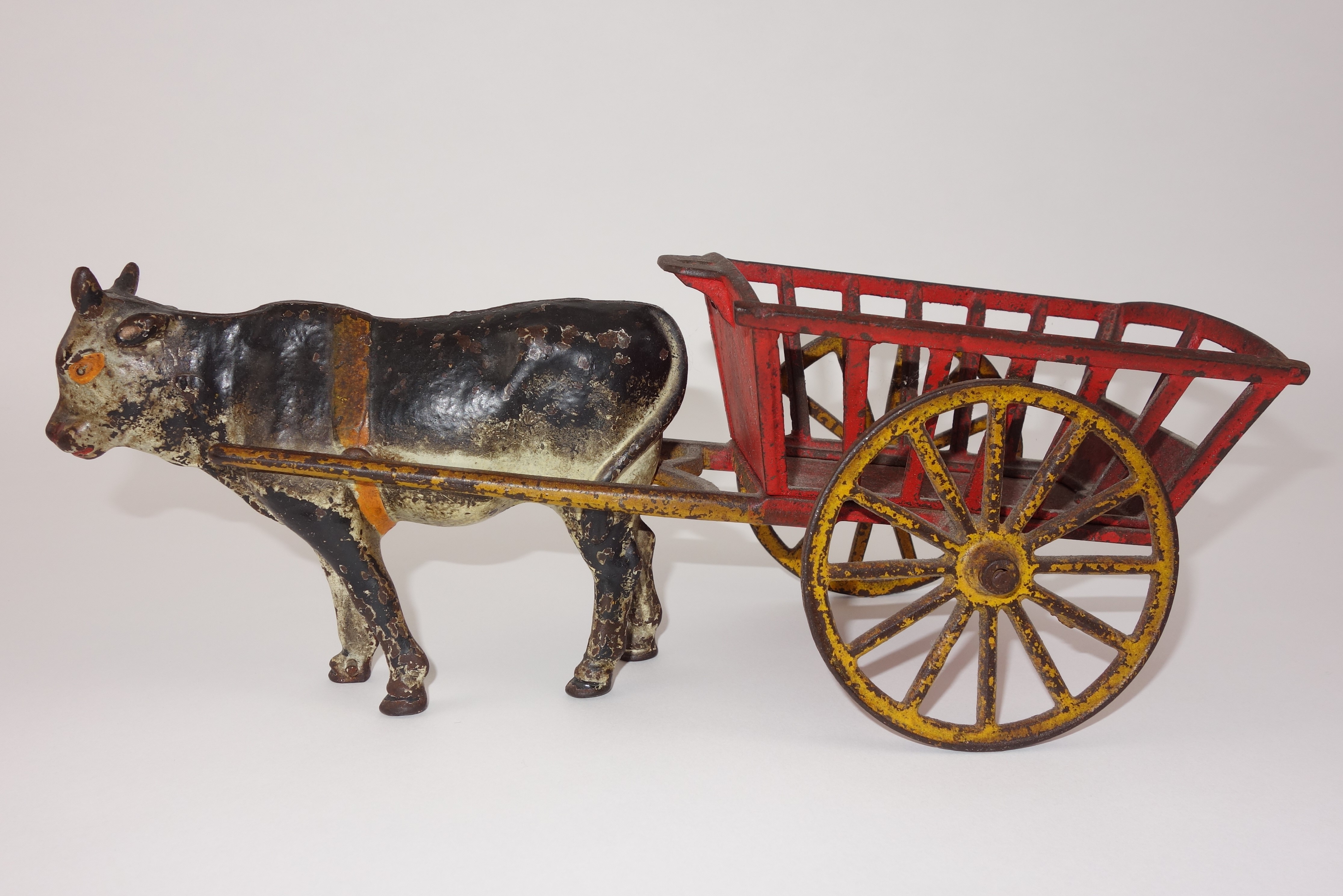 Antique Cast Iron Cow Pulling Cart