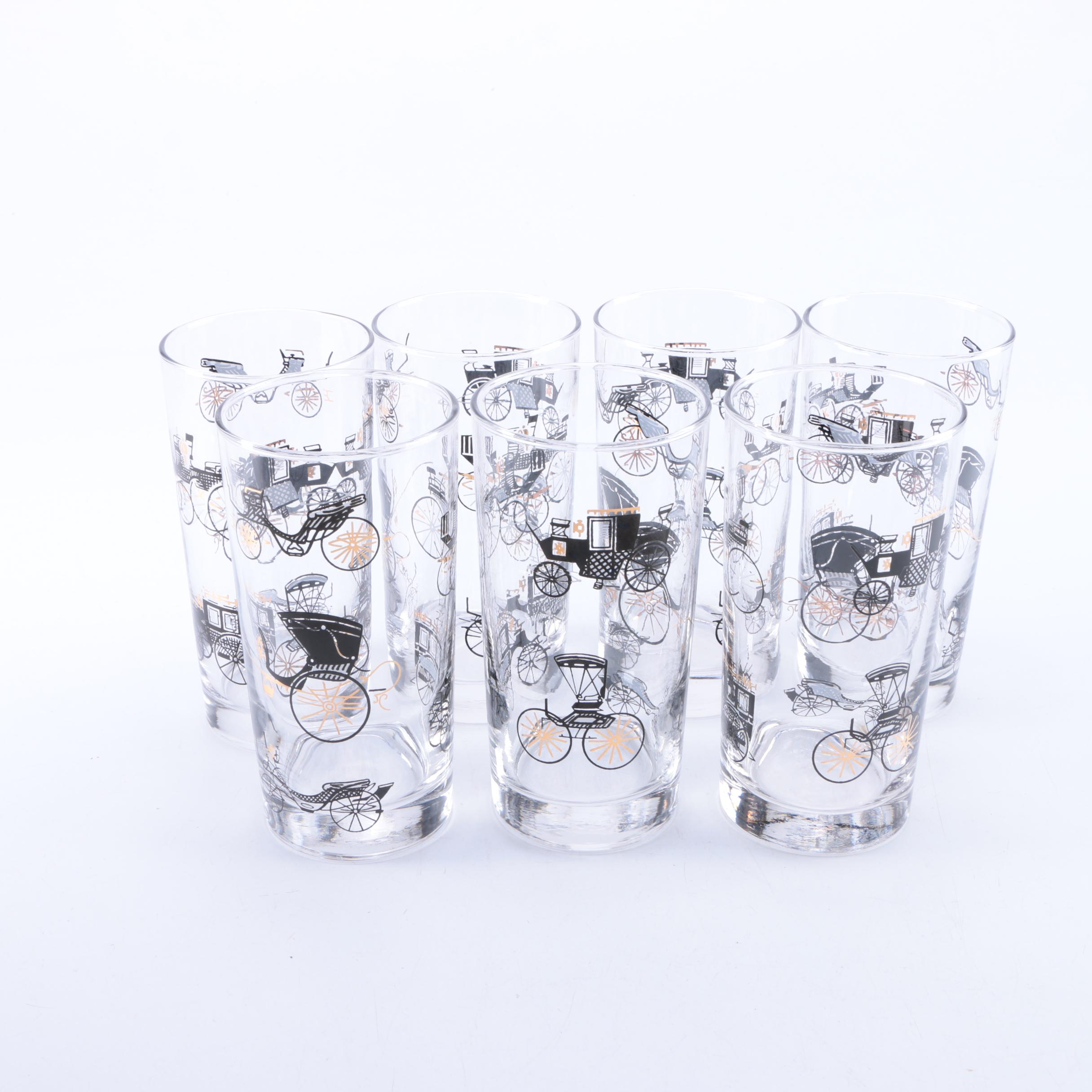 Vintage Barware with a Buggy and Car Motif