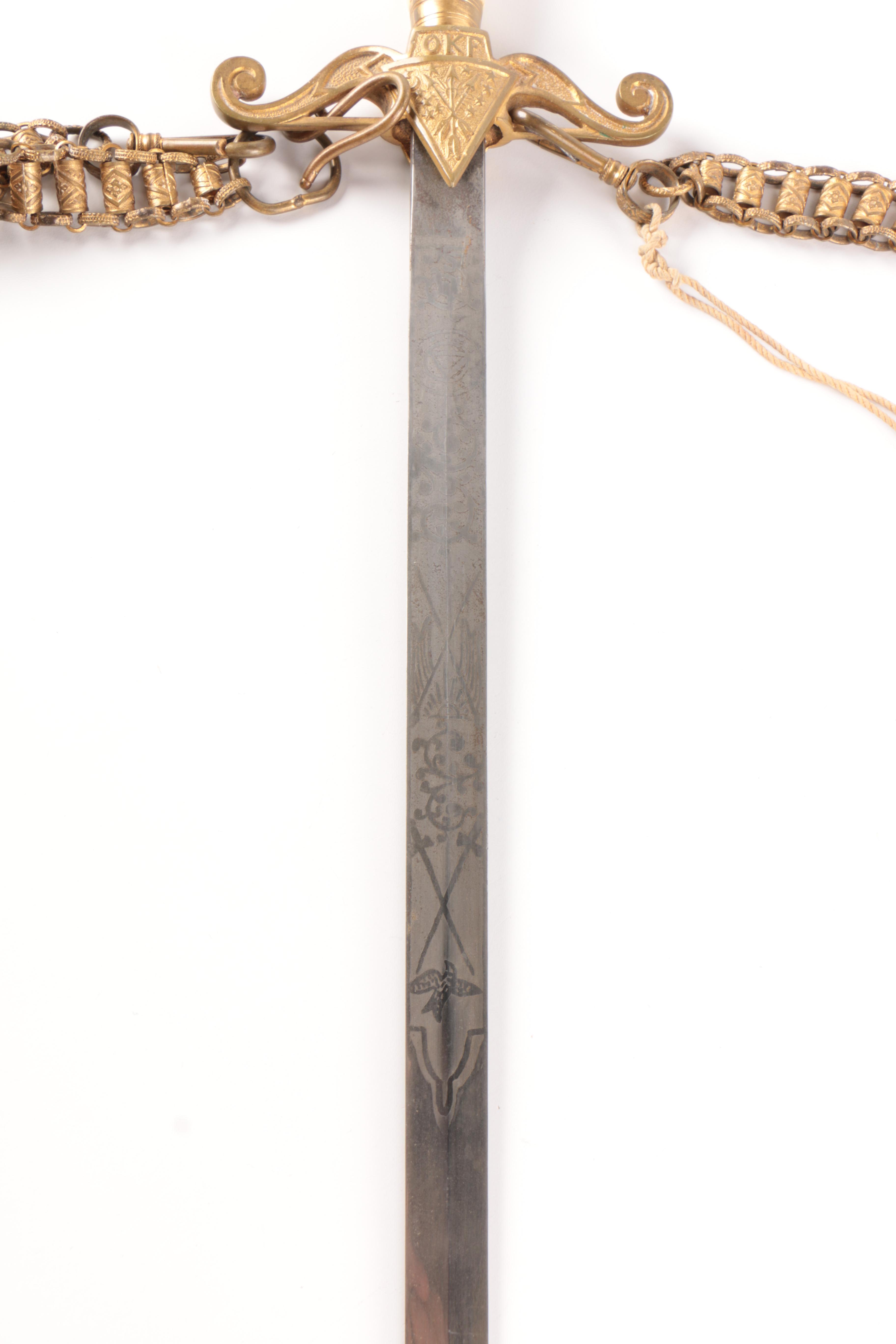 Vintage OKF "Knights of Friendship" Pattern Solingen Sword