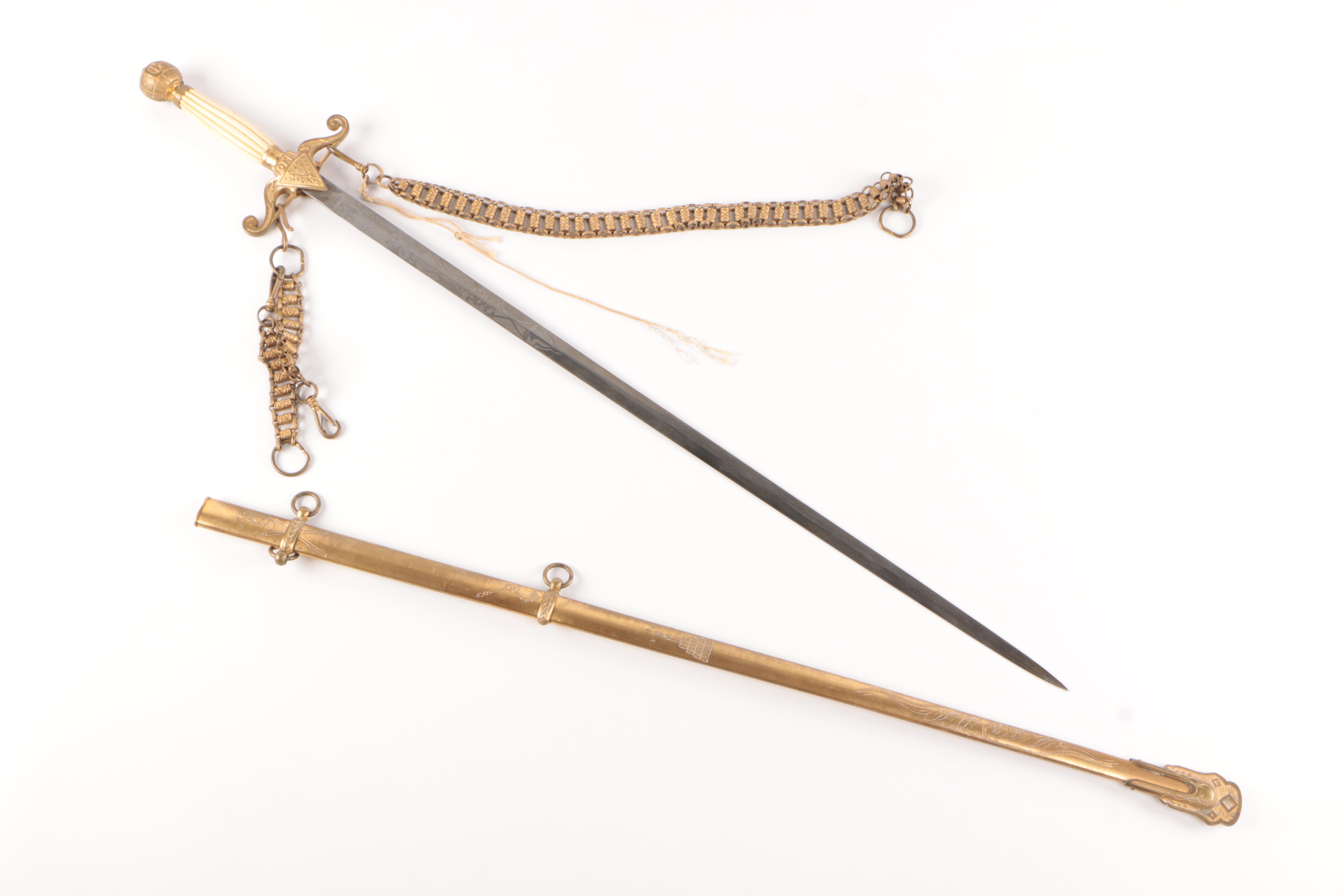 Vintage OKF "Knights of Friendship" Pattern Solingen Sword