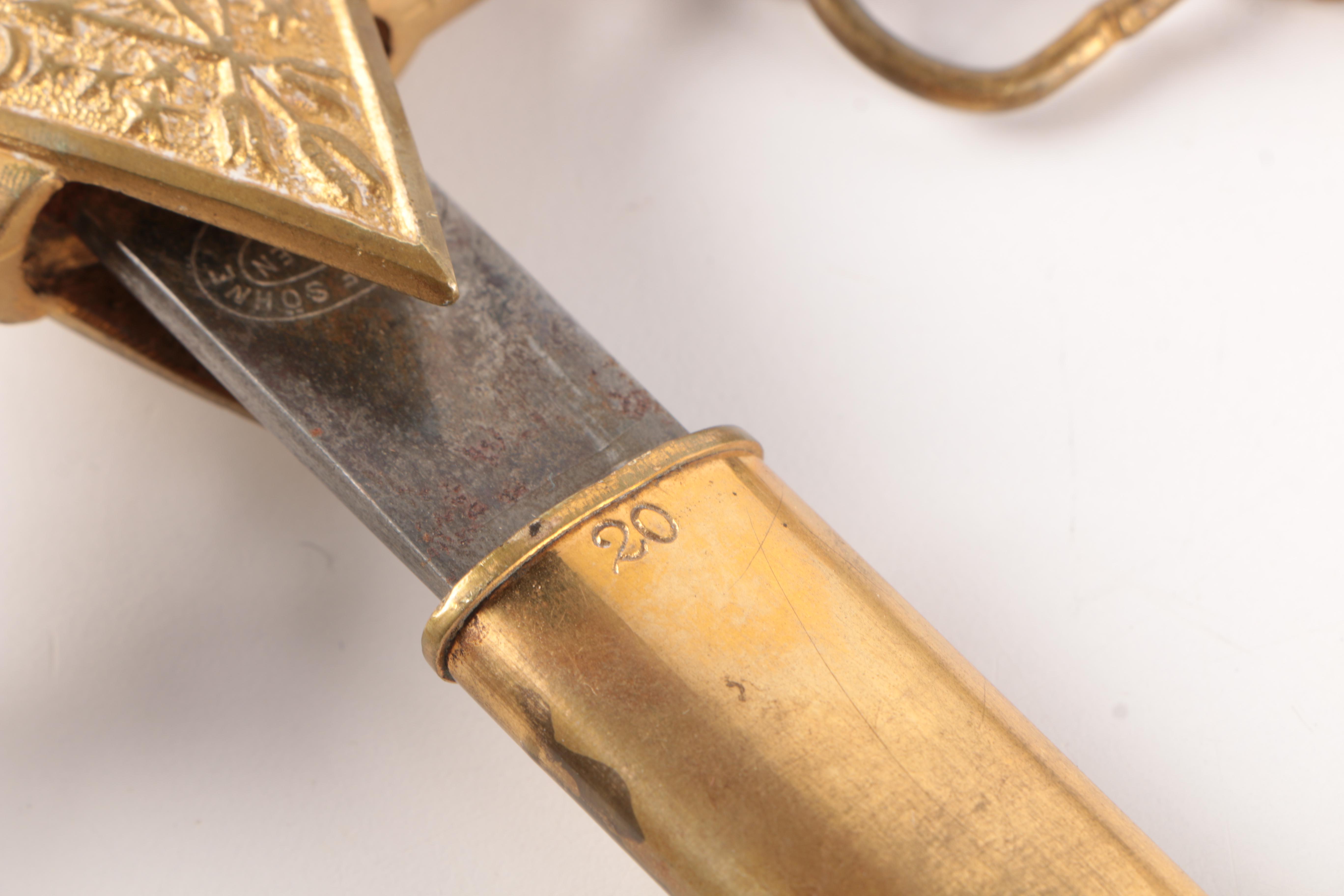 Vintage OKF "Knights of Friendship" Pattern Solingen Sword