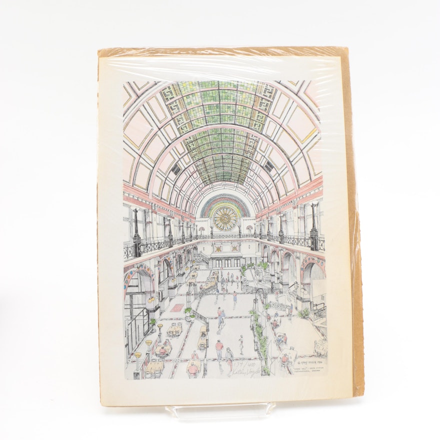 Kathy Vogler Limited Edition Chromolithograph "Grand Hall"