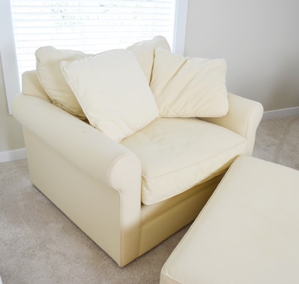 Alexvale Buttery-Yellow Chair and Ottoman