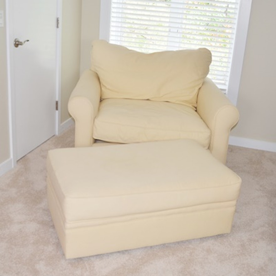 Alexvale Buttery-Yellow Chair and Ottoman