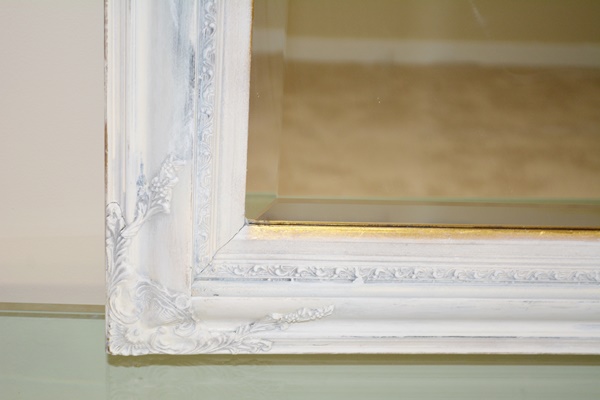 Gray Painted Rectangular Beveled Wall Mirror