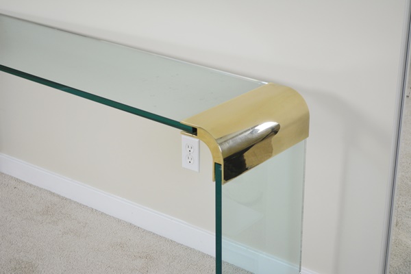 Modern Brass and Glass Console Table
