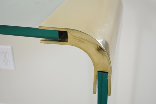 Modern Brass and Glass Console Table