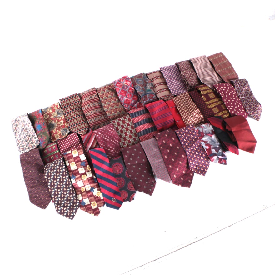 Assortment of Silk Ties Featuring Bill Blass and Kenneth Cole