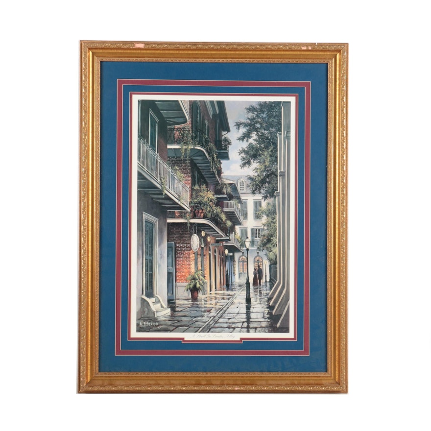 Al Federico Limited Edition Offset Lithograph "A Stroll in Pirates Alley"