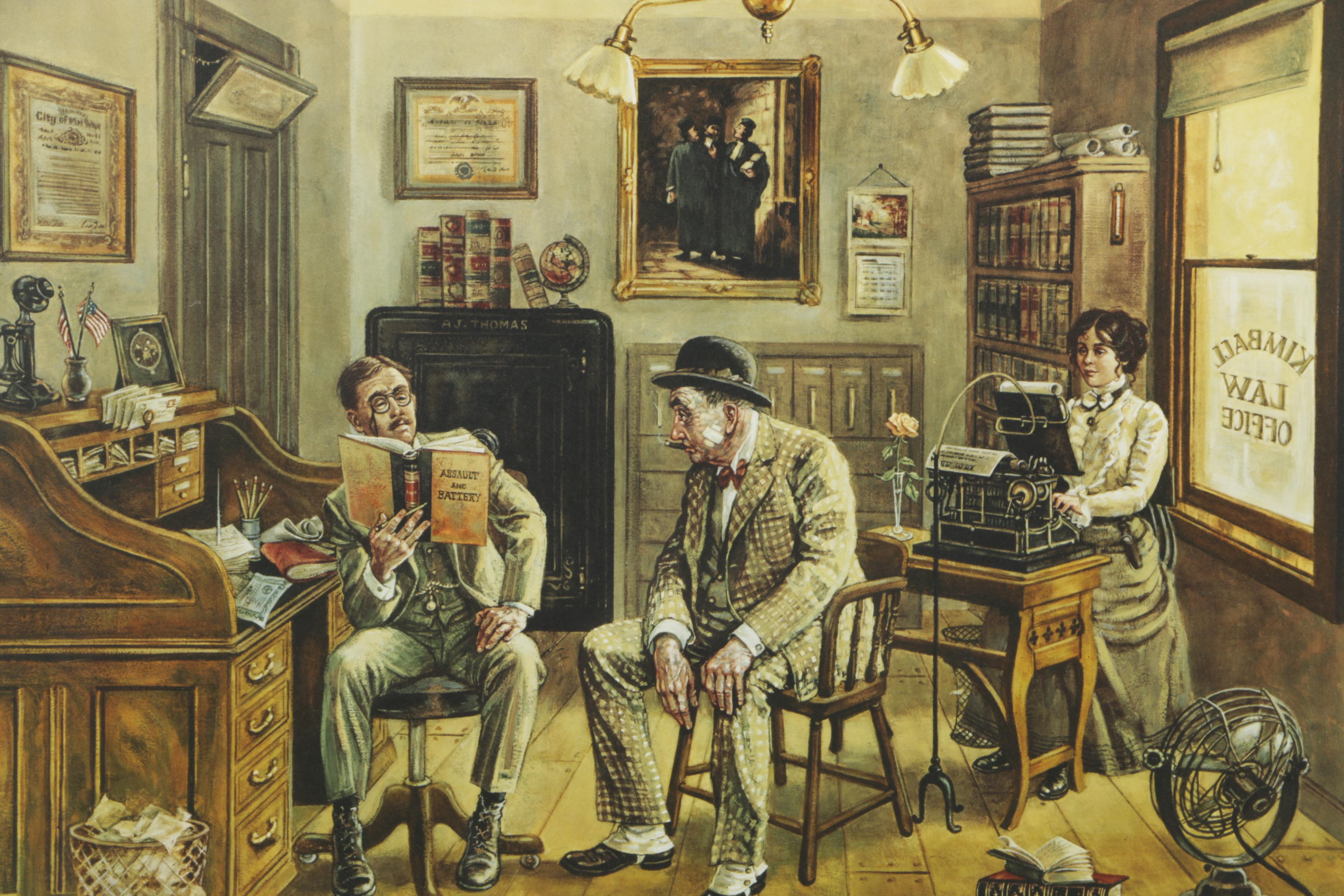 Lee Dubin Limited Edition Giclee on Paper "Assault and Battery"