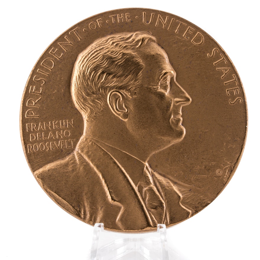Franklin Delano Roosevelt Bronze Inaugural Medal