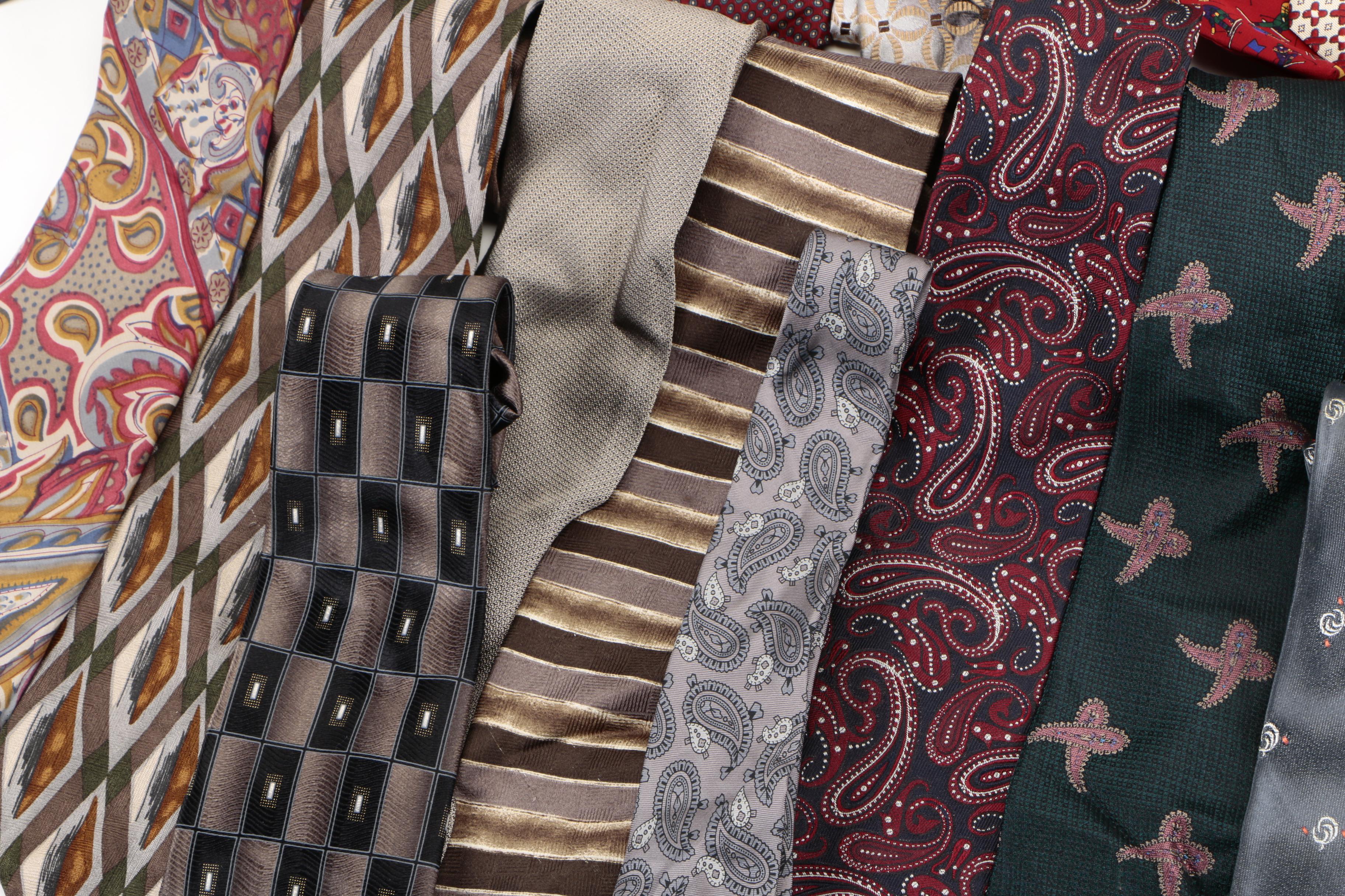 Collection of Ties Including Brooks Brothers