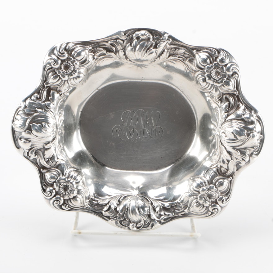 Monogrammed Gorham Sterling Silver Nut Dish