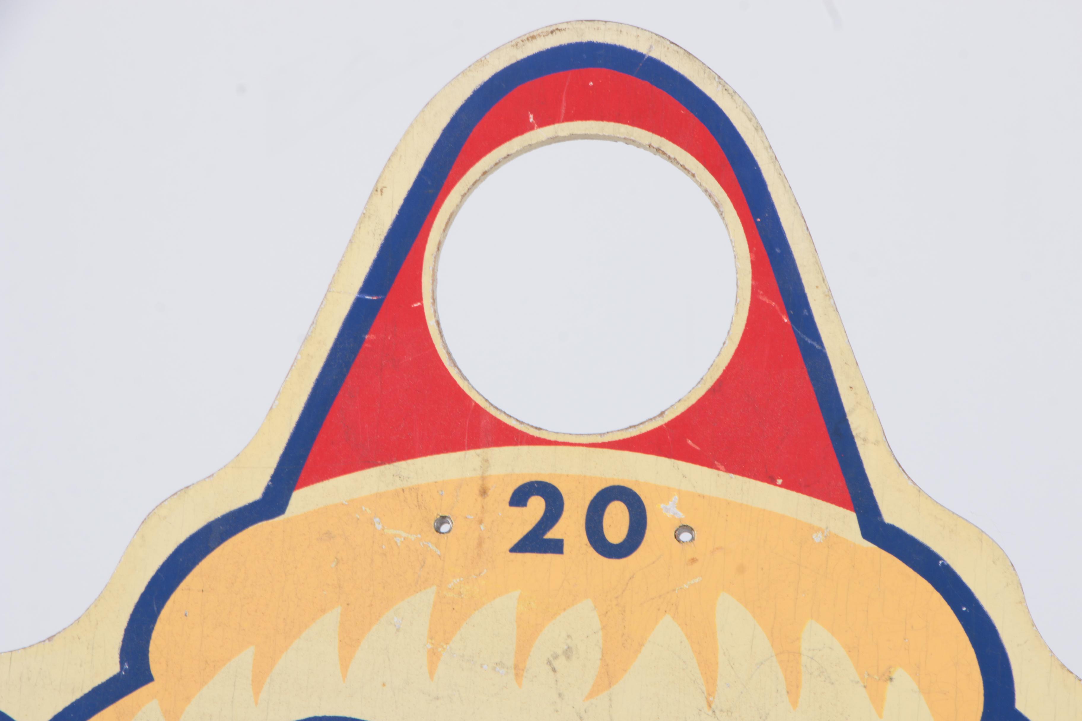 Wooden Clown Face Ball Toss Game  Board