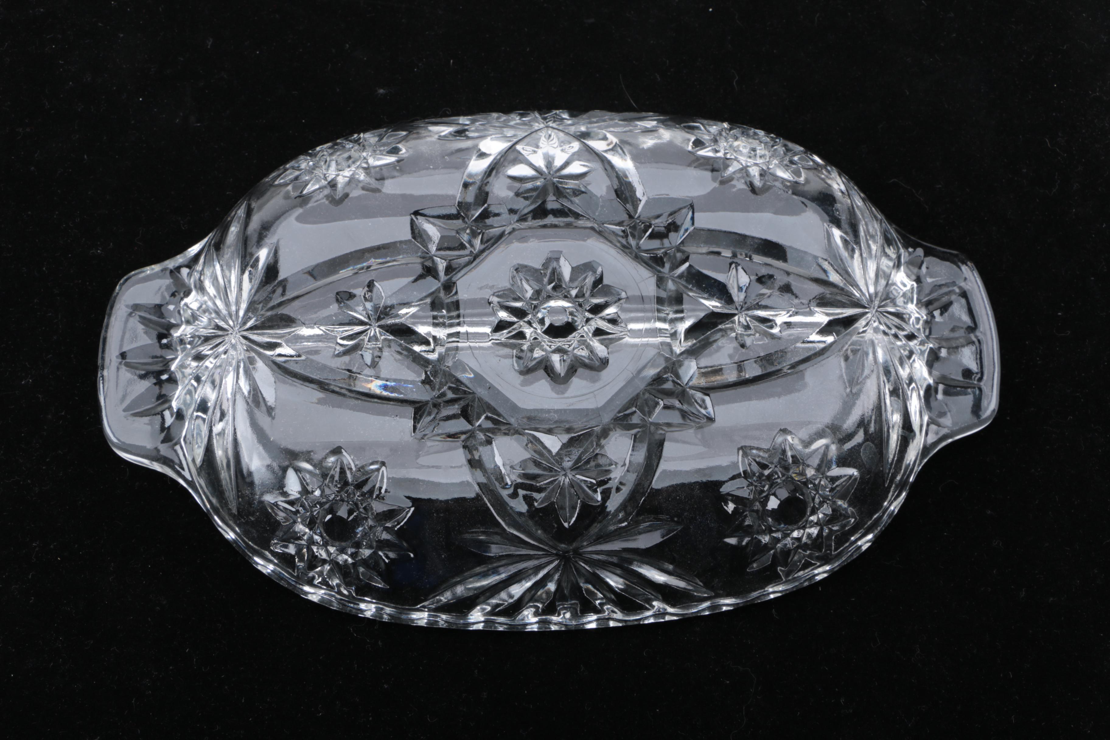 Vintage Pressed Glass Serveware and Ring Holder